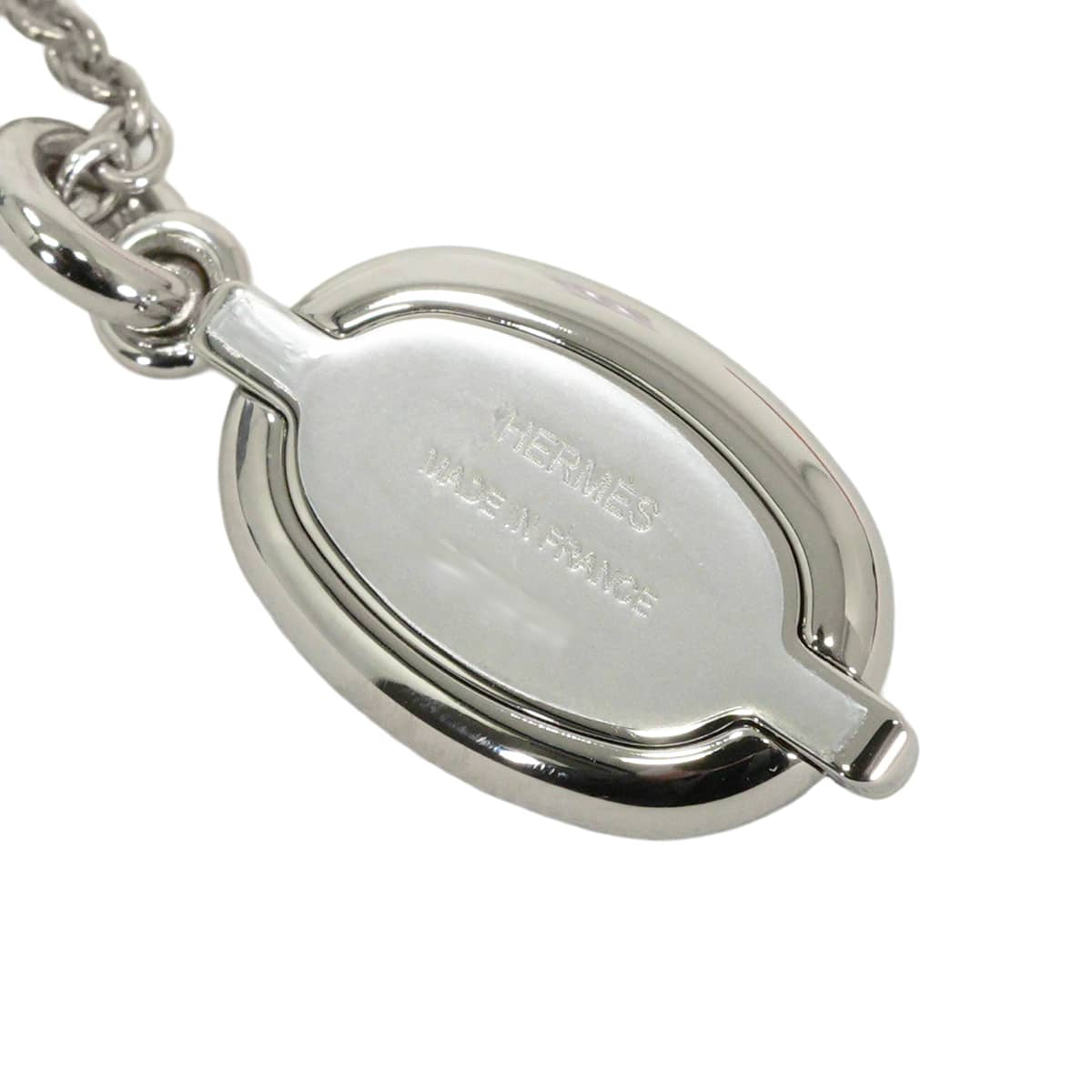 HERMES necklace Mini Maillon PM Pendant Noir (Black) Silver plated/Lacquer[BRAND NEW][Authentic]