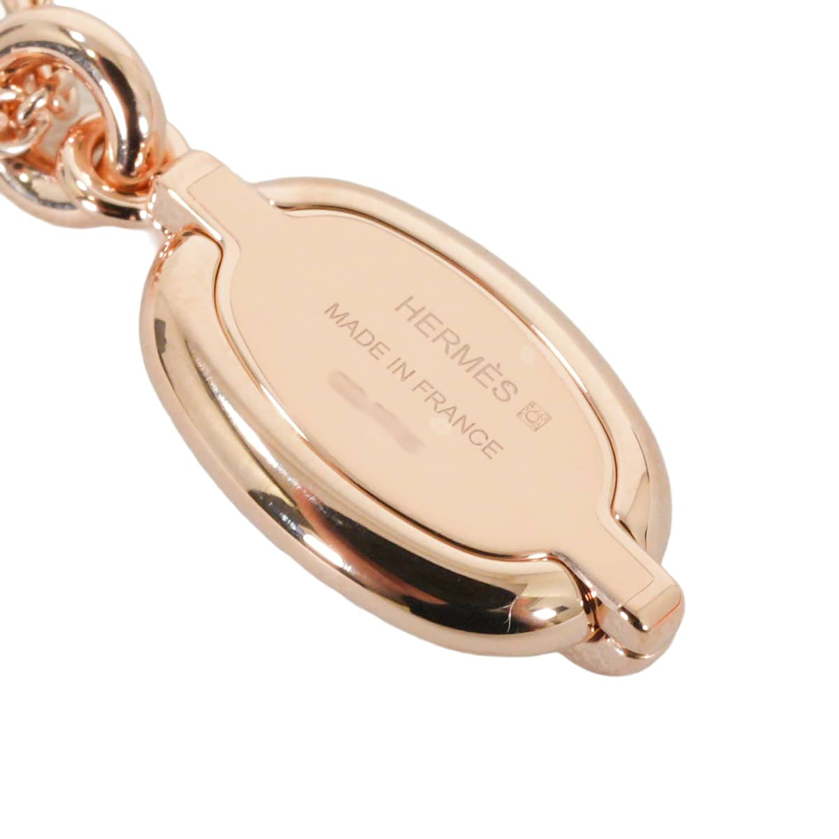 HERMES necklace Mini Maillon PM Pendant Vert Fizz Rose Gold plated/Lacquer[BRAND NEW][Authentic]