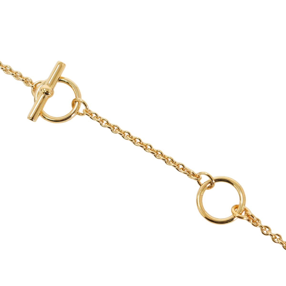 HERMES necklace Mini Maillon PM PendantRose Beaute Gold plated/Lacquer[BRAND NEW][Authentic]