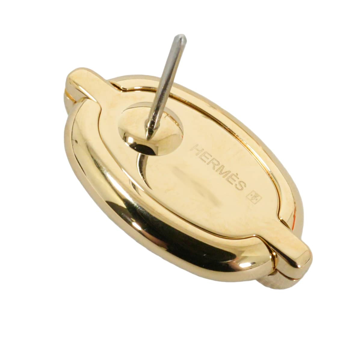 HERMES pierced earring Mini Maillon Earring Noir (Black) Gold plated/Lacquer[BRAND NEW][Authentic]