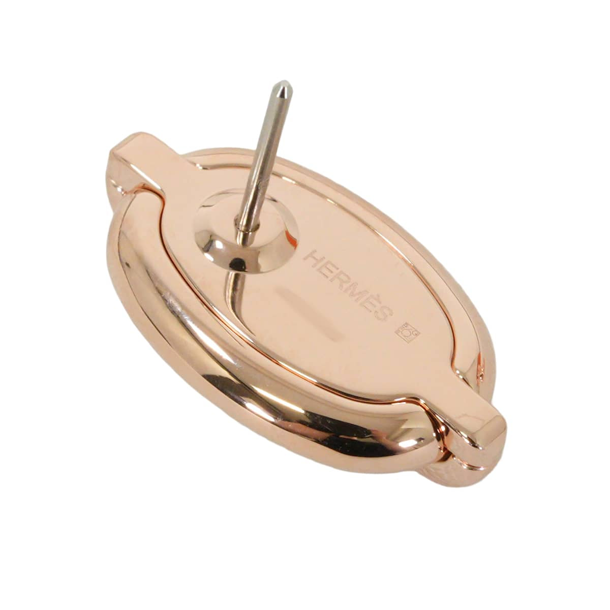 HERMES pierced earring Mini Maillon Earring Vert Fizz Rose Gold plated/Lacquer[BRAND NEW][Authentic]
