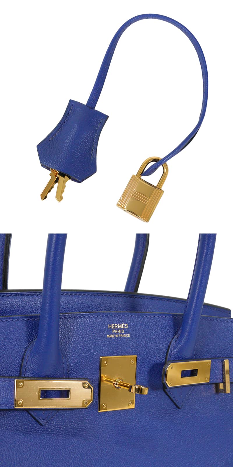[Pre-loved] HERMES Handbag Birkin30 Bleu Electrique Taurillon Novillo Gold HW Stamp C[LIKE NEW][Authentic]
