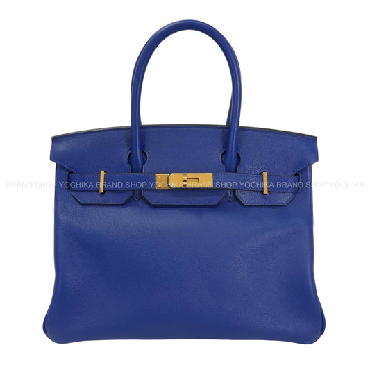 [Pre-loved] HERMES Handbag Birkin30 Bleu Electrique Taurillon Novillo Gold HW Stamp C[LIKE NEW][Authentic]