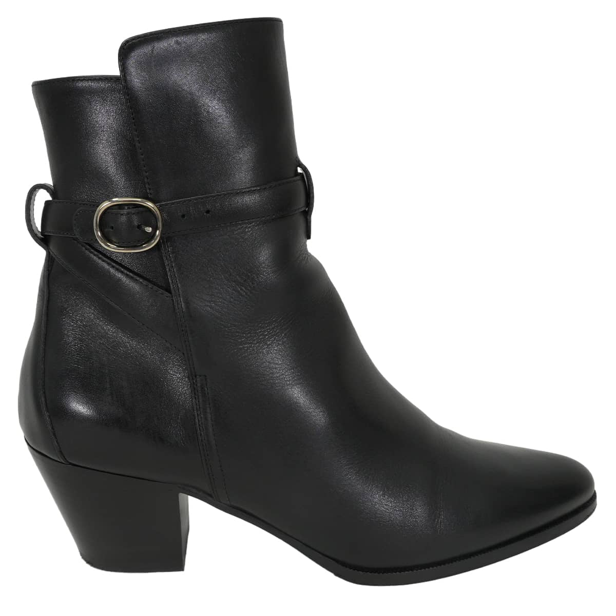 [Pre-loved] CELINE boots Short boots Jodhpur Drugstore line Chunky heel Noir (Black) Shiny calfskin #38.5 Silver HW 773974[LIKE NEW][Authentic]