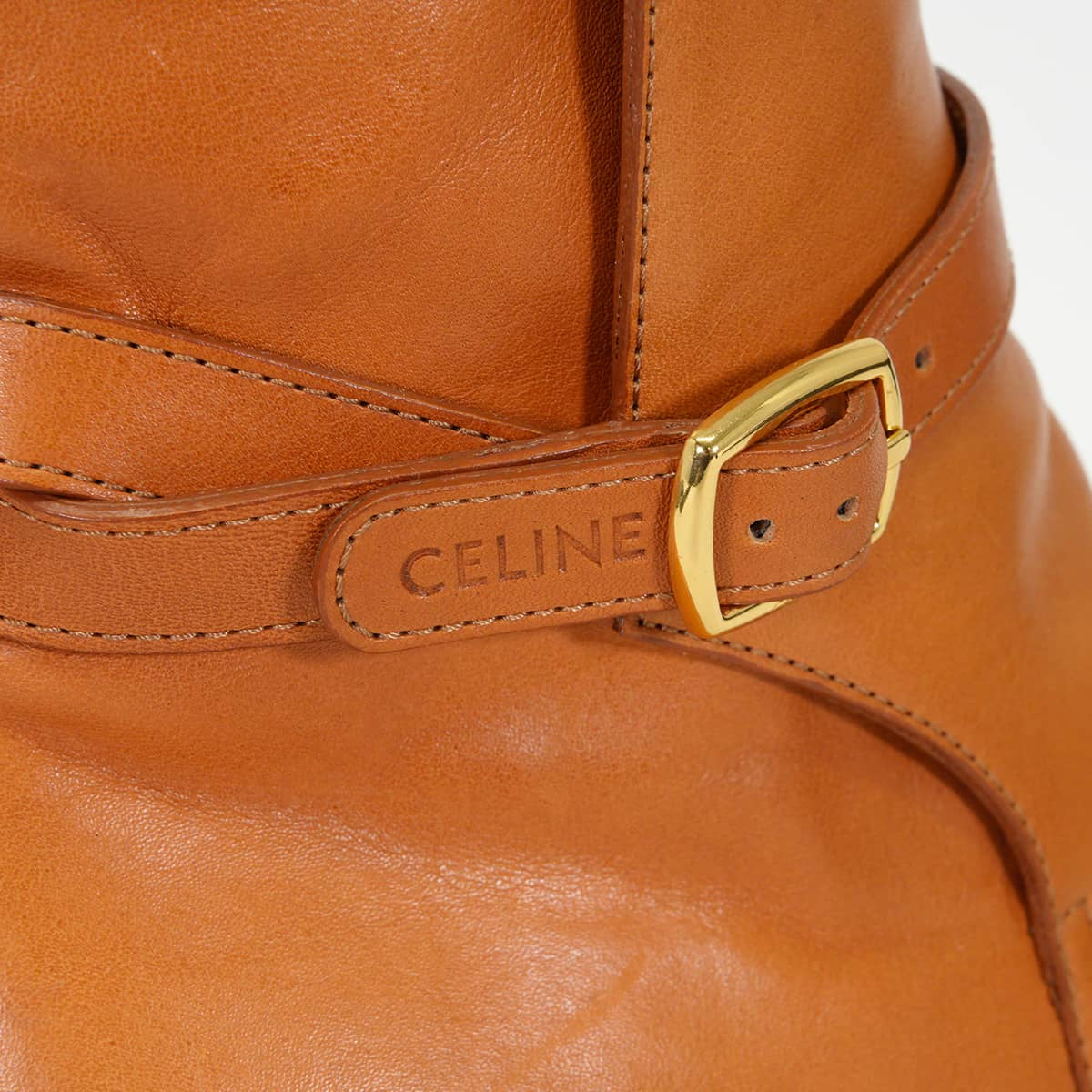 [Pre-loved] CELINE boots Short boots FolcoTan Calfskin #39 Gold HW BF0241[LIKE NEW][Authentic]