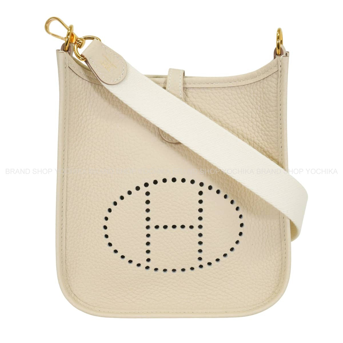 HERMES Shoulder bag Evelyne 16 TPM Amazon Craie/Blanc (White) Taurillon Clemence Gold HW Stamp Z[EXCELLENT][Authentic]