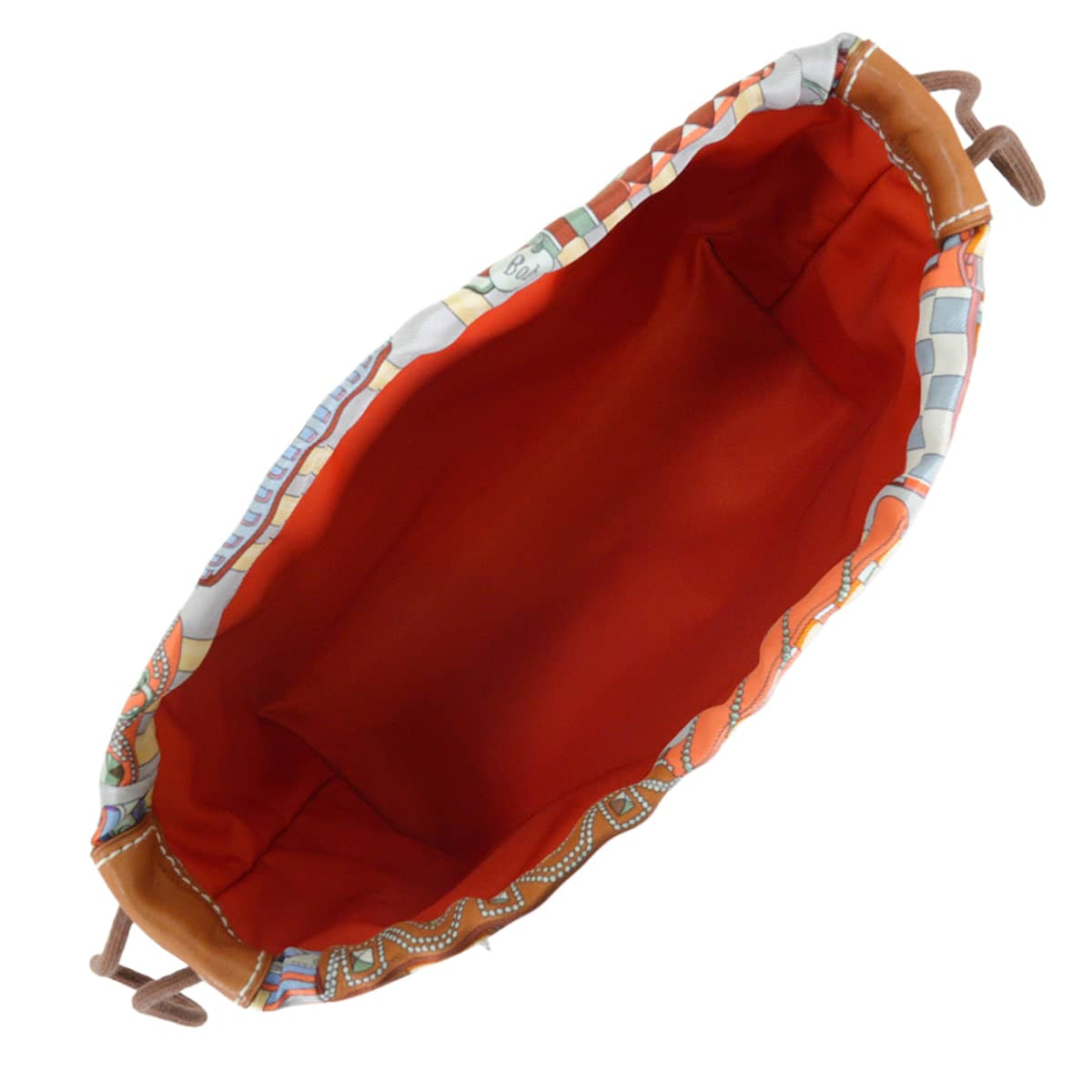 HERMES Pouch Fourbi 20 Colliers et Chiens Multicolor Silk100%/Veau Barenia Silver HW Stamp C[EXCELLENT][Authentic]
