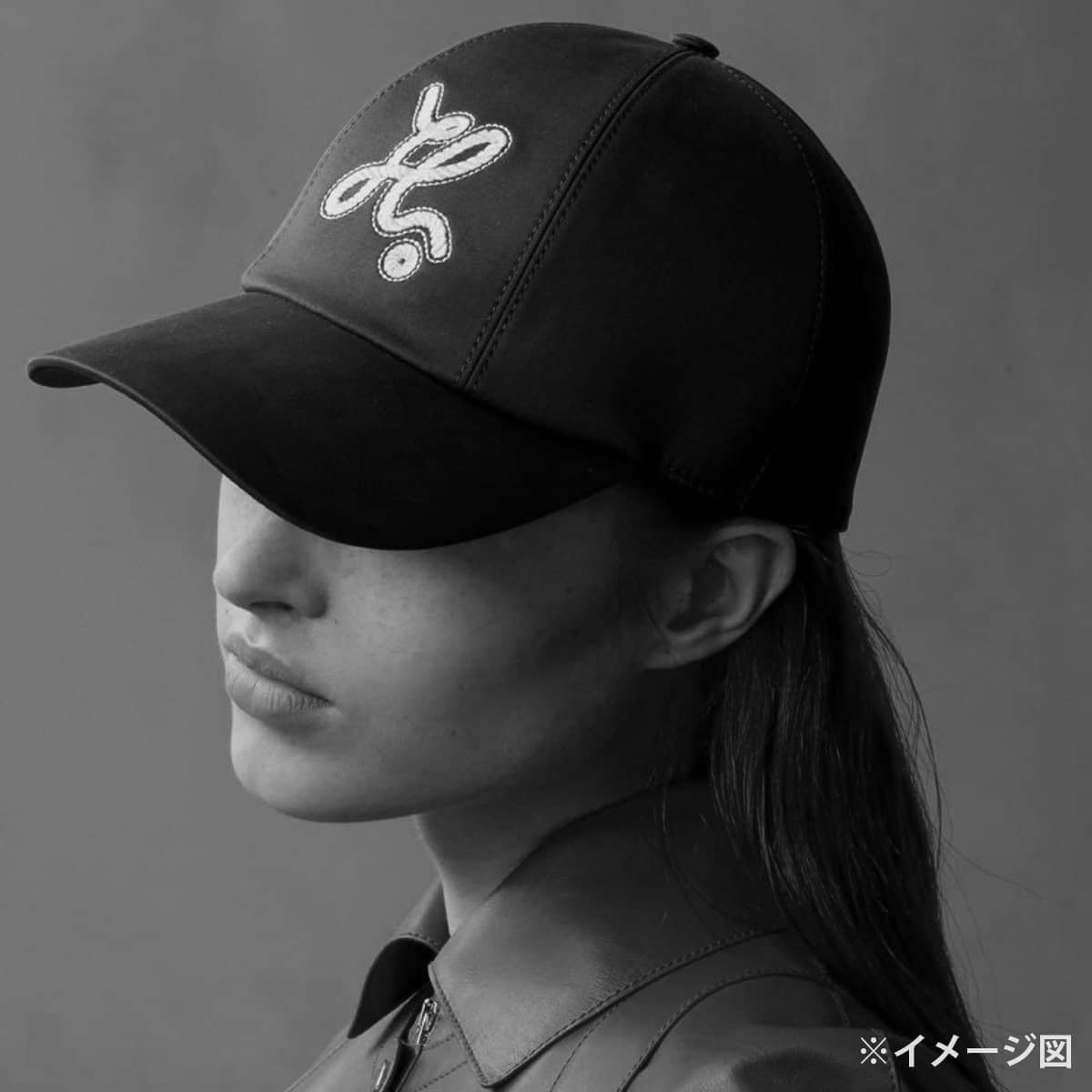HERMES cap Serena Nautique Hat #58 Biscuit Cotton/Polyester/Polyurethane/Silk/Rayon[EXCELLENT][Authentic]