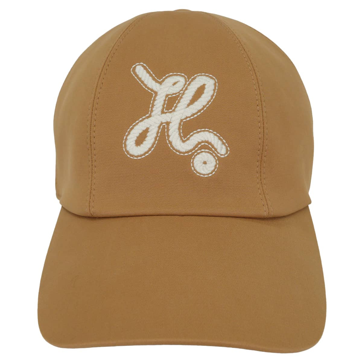 HERMES cap Serena Nautique Hat #58 Biscuit Cotton/Polyester/Polyurethane/Silk/Rayon[EXCELLENT][Authentic]