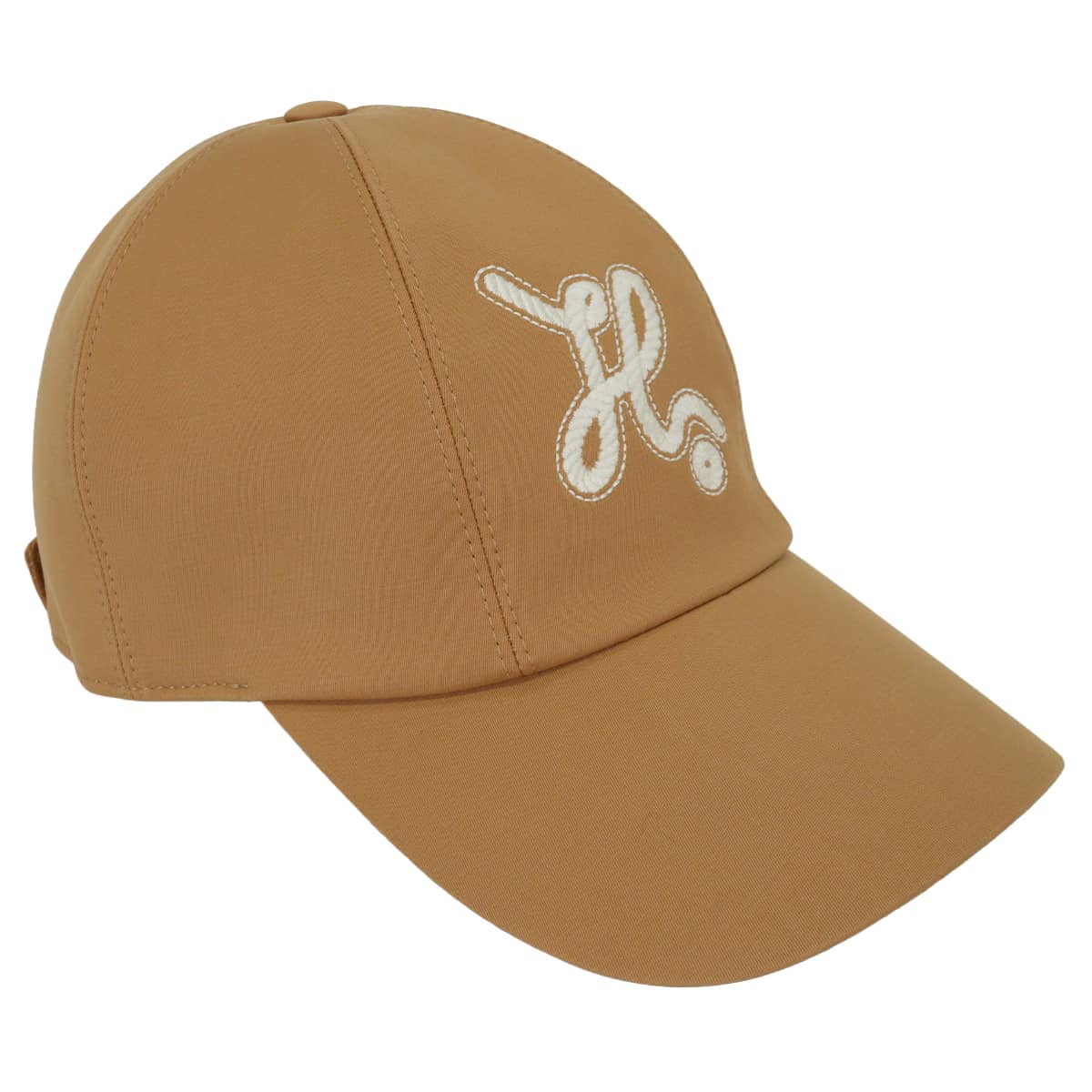 HERMES cap Serena Nautique Hat #58 Biscuit Cotton/Polyester/Polyurethane/Silk/Rayon[EXCELLENT][Authentic]