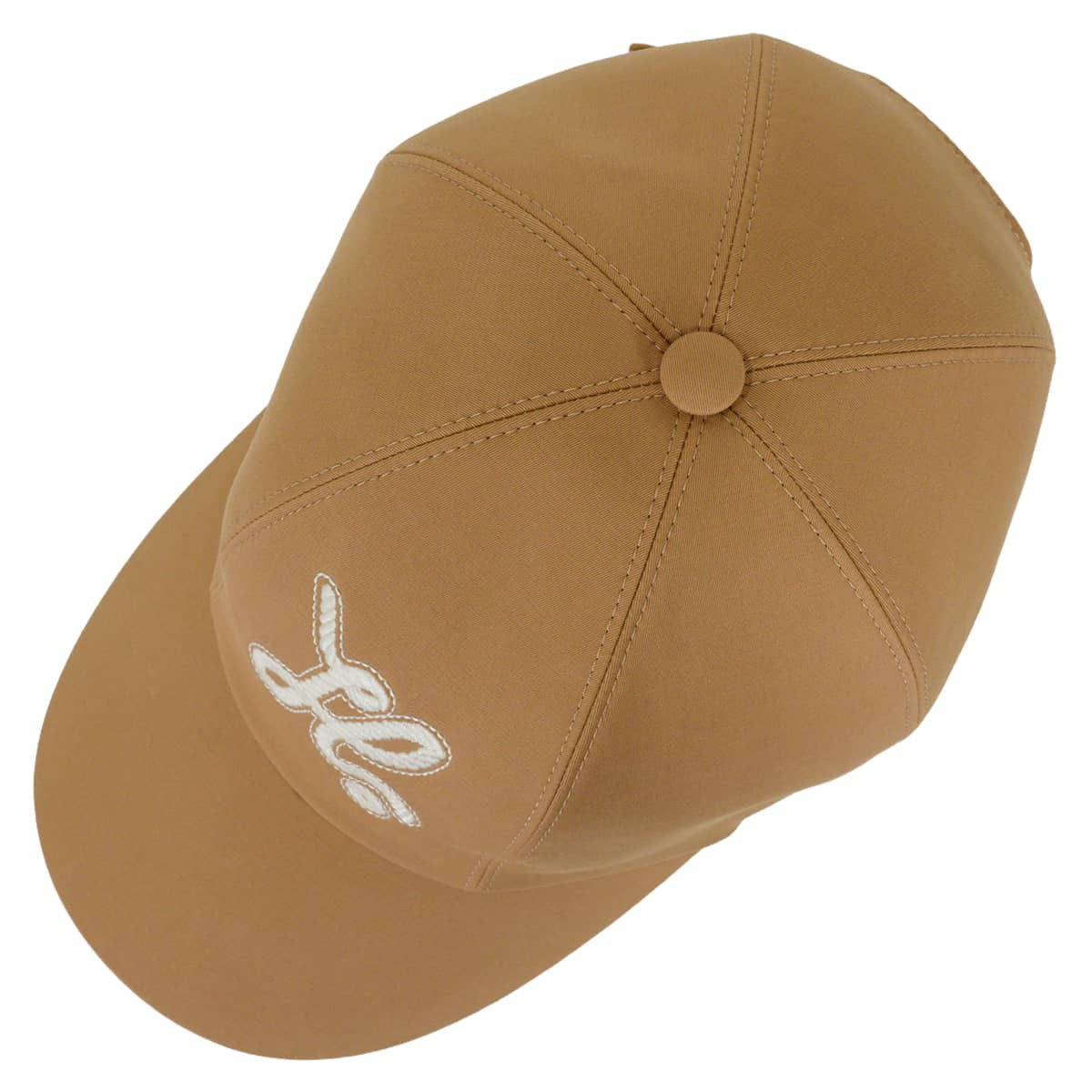 HERMES cap Serena Nautique Hat #58 Biscuit Cotton/Polyester/Polyurethane/Silk/Rayon[EXCELLENT][Authentic]