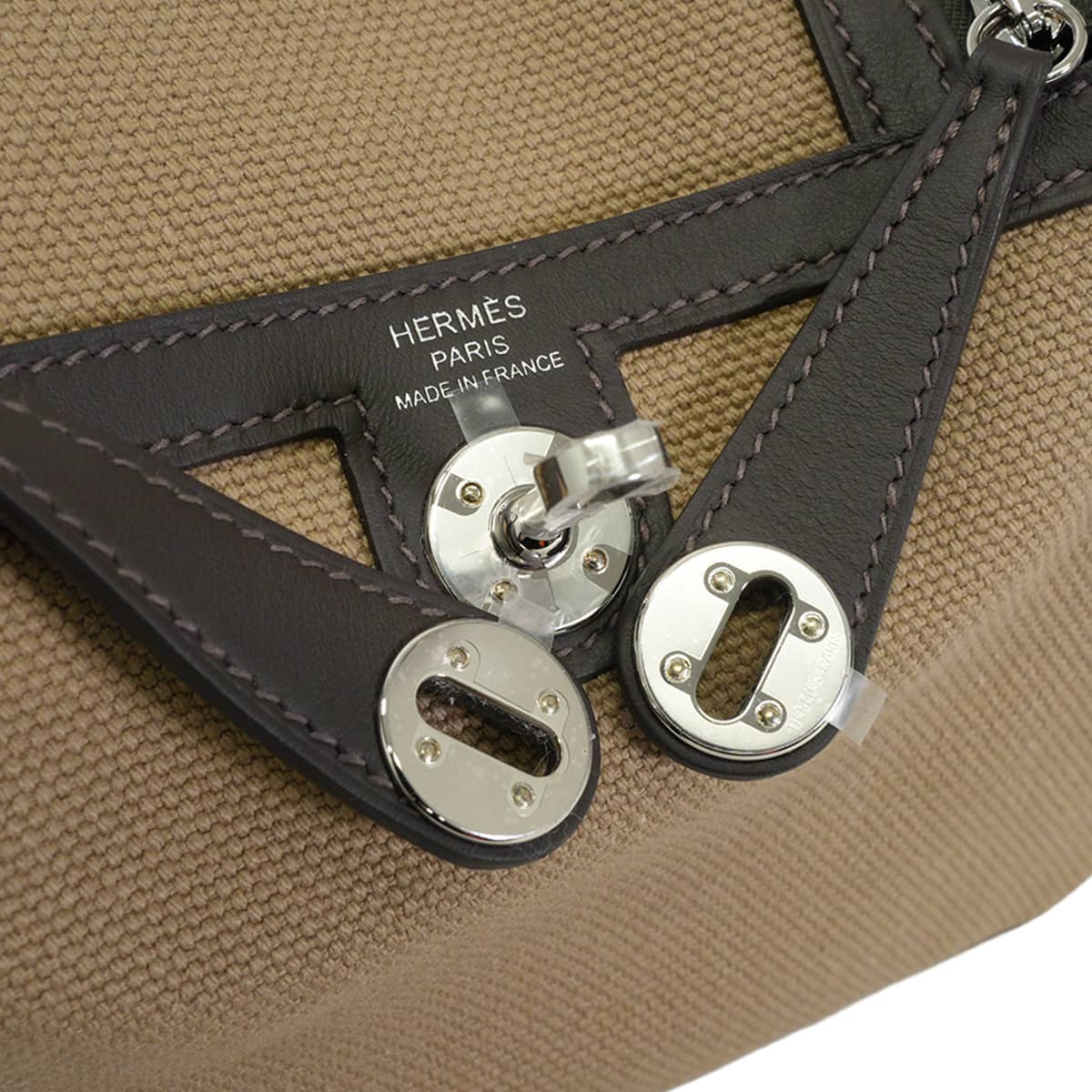 HERMES Shoulder bag Lindy mini II 20 Bai Brun/Mousse Toile Goeland/Veau Swift Silver HW Stamp G[BRAND NEW][Authentic]