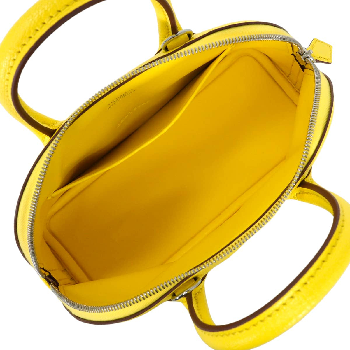 HERMES Shoulder bag Bolide 1923 20 mini Jaune Citron Chevre Mysore Silver HW Stamp G[EXCELLENT][Authentic]