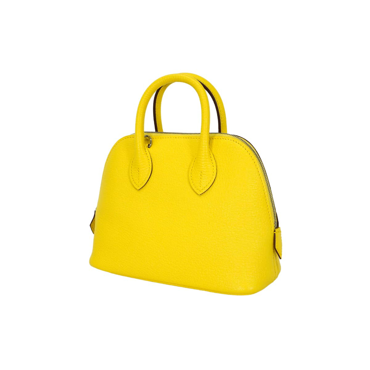 HERMES Shoulder bag Bolide 1923 20 mini Jaune Citron Chevre Mysore Silver HW Stamp G[EXCELLENT][Authentic]