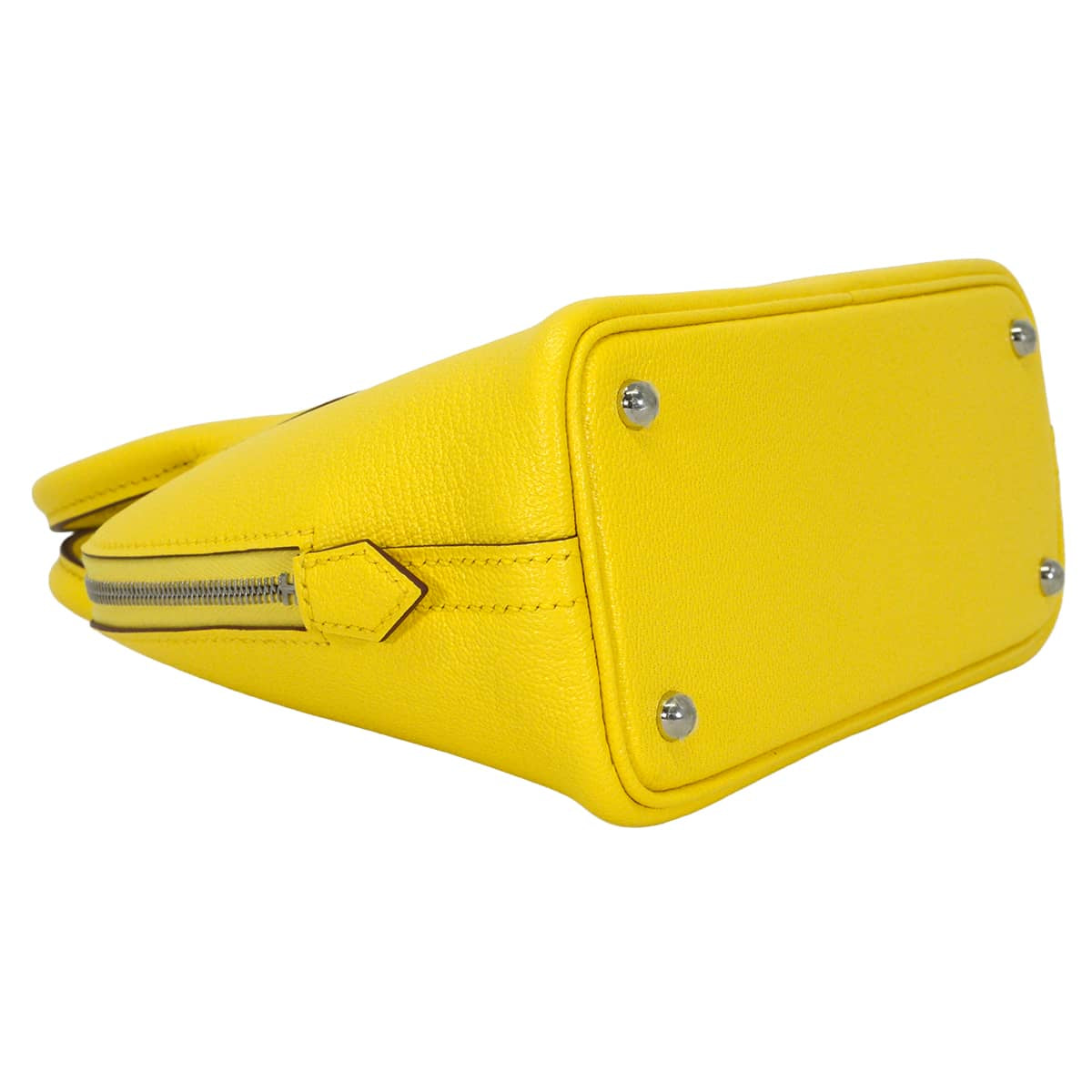 HERMES Shoulder bag Bolide 1923 20 mini Jaune Citron Chevre Mysore Silver HW Stamp G[EXCELLENT][Authentic]