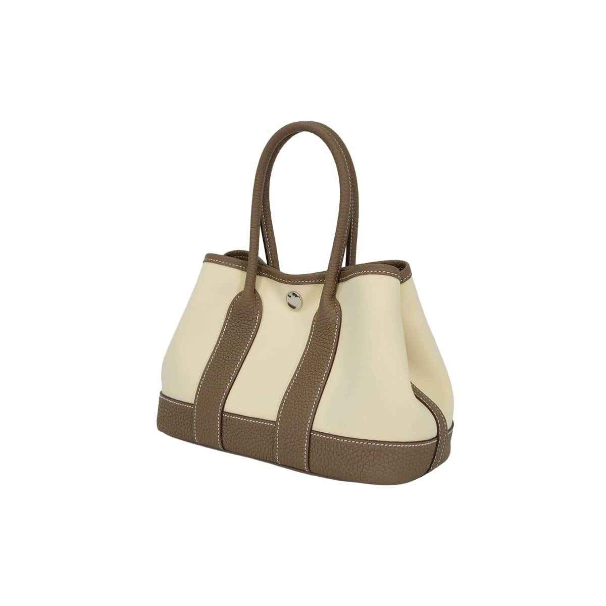 HERMES Handbag Neo Garden Party 23 Etoupe Toile H Viking/Veau Negonda Silver HW Stamp G[BRAND NEW][Authentic]