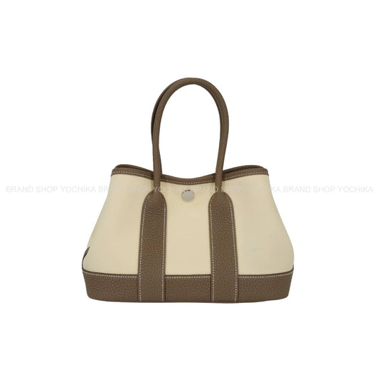 HERMES Handbag Neo Garden Party 23 Etoupe Toile H Viking/Veau Negonda Silver HW Stamp G[BRAND NEW][Authentic]