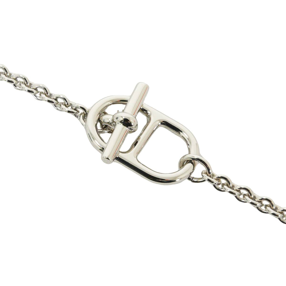 HERMES necklace Maillon Deep Dune Silver plated/Lacquer Silver HW[BRAND NEW][Authentic]