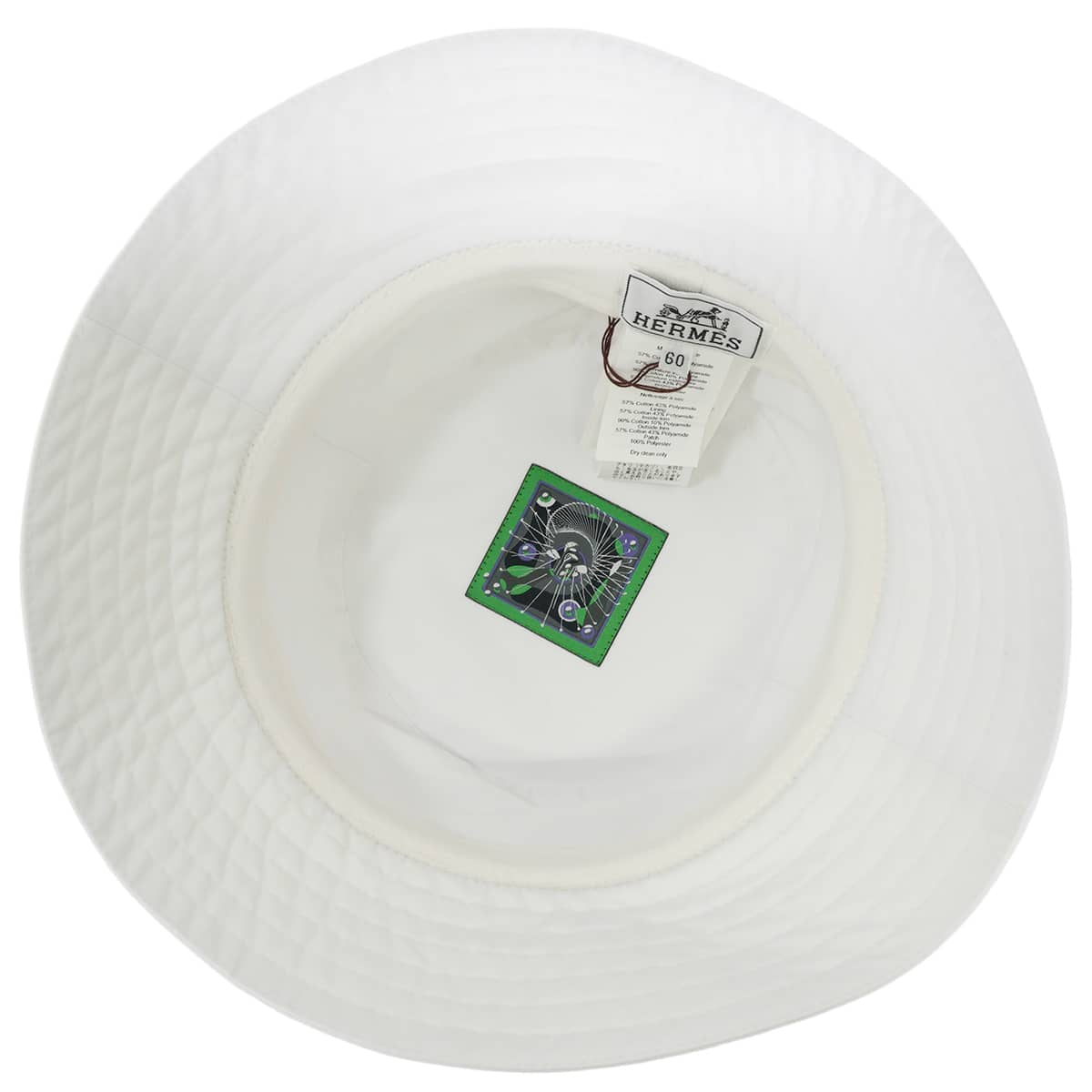 HERMES hat Men's Bucket Milo Swing Gabardine Technique Sport Blanc (White) Cotton/Nylon H261002N 9059[EXCELLENT][Authentic]