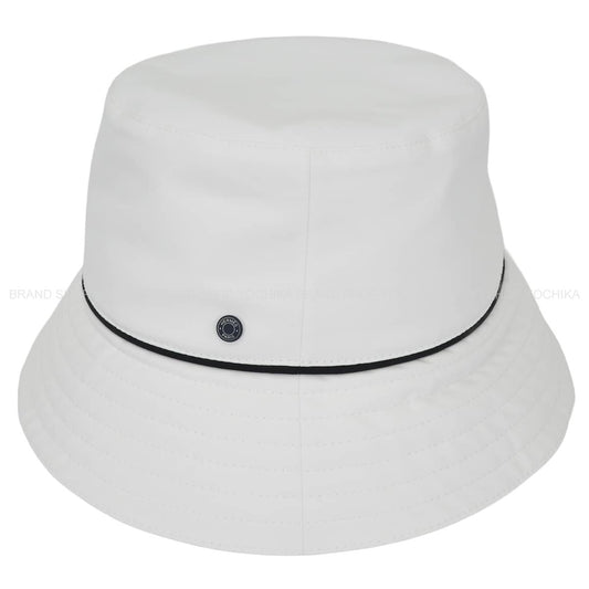 HERMES hat Men's Bucket Milo Swing Gabardine Technique Sport Blanc (White) Cotton/Nylon H261002N 9059[EXCELLENT][Authentic]