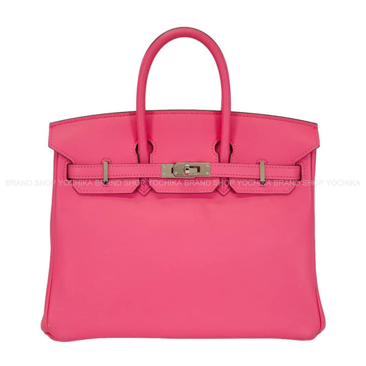 [Pre-loved] HERMES Handbag Birkin25 Rose Azalee Veau Swift Silver HW Stamp A[LIKE NEW][Authentic]