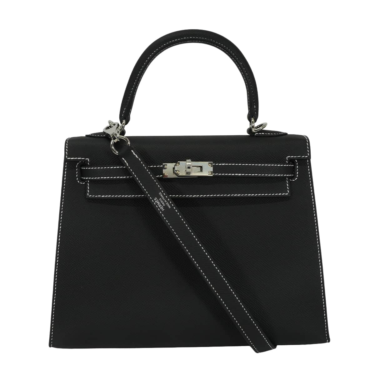 HERMES Shoulder bag Kelly25 Sellier Personal order Noir (Black)/Gris Perle Veau Epsom Silver HW Stamp G[BRAND NEW][Authentic]