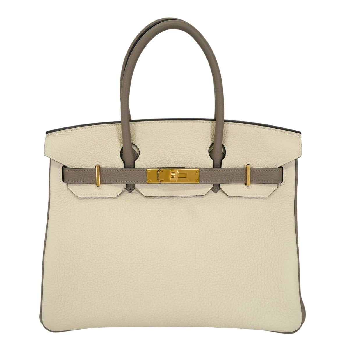 HERMES Handbag Birkin30 Personal order Craie/Gris Asphalte Veau Togo Mat Gold HW Stamp Z[EXCELLENT][Authentic]