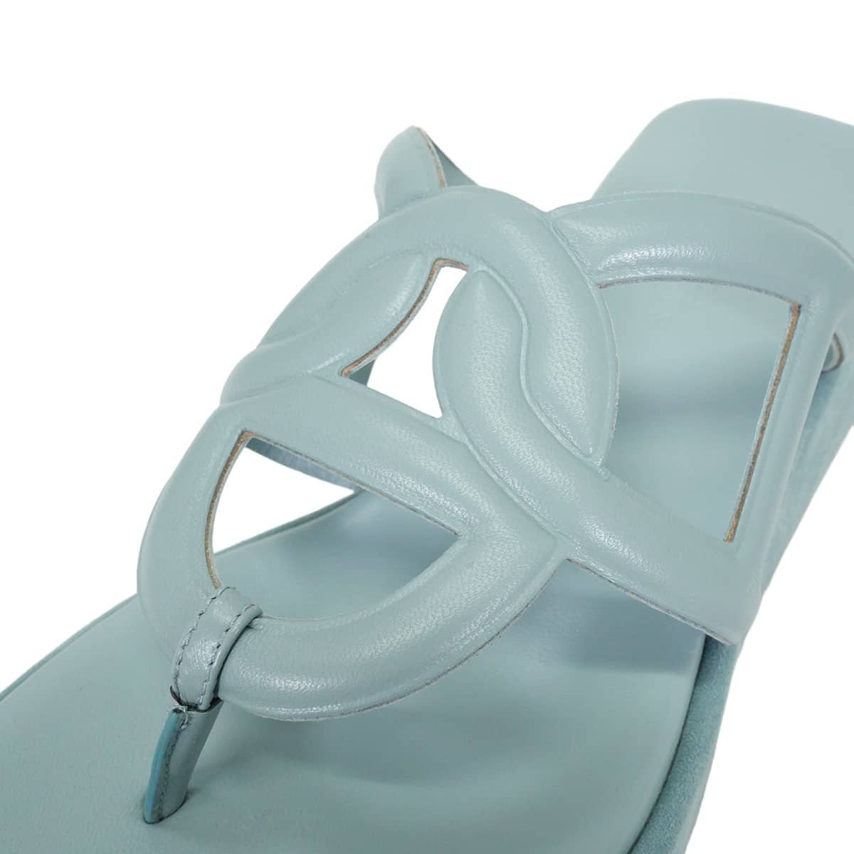 2023SS HERMES sandals Gypsy Vert d'eau Nappa leather/suede #36 Gold HW[EXCELLENT][Authentic]
