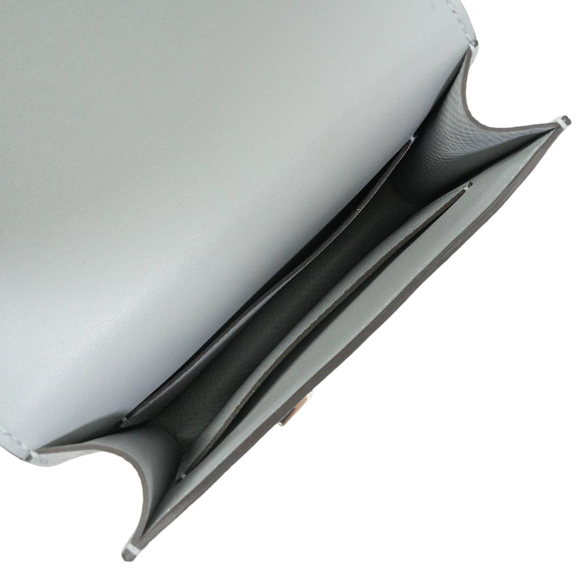 HERMES Bi-fold wallet Constance Slim Gris Pantin Veau Epsom Silver HW Stamp K[EXCELLENT][Authentic]