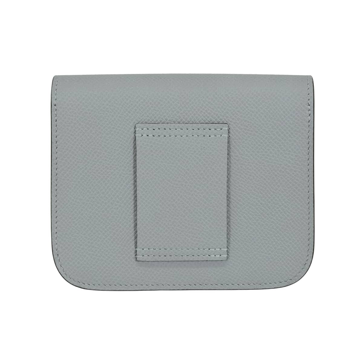 HERMES Bi-fold wallet Constance Slim Gris Pantin Veau Epsom Silver HW Stamp K[EXCELLENT][Authentic]