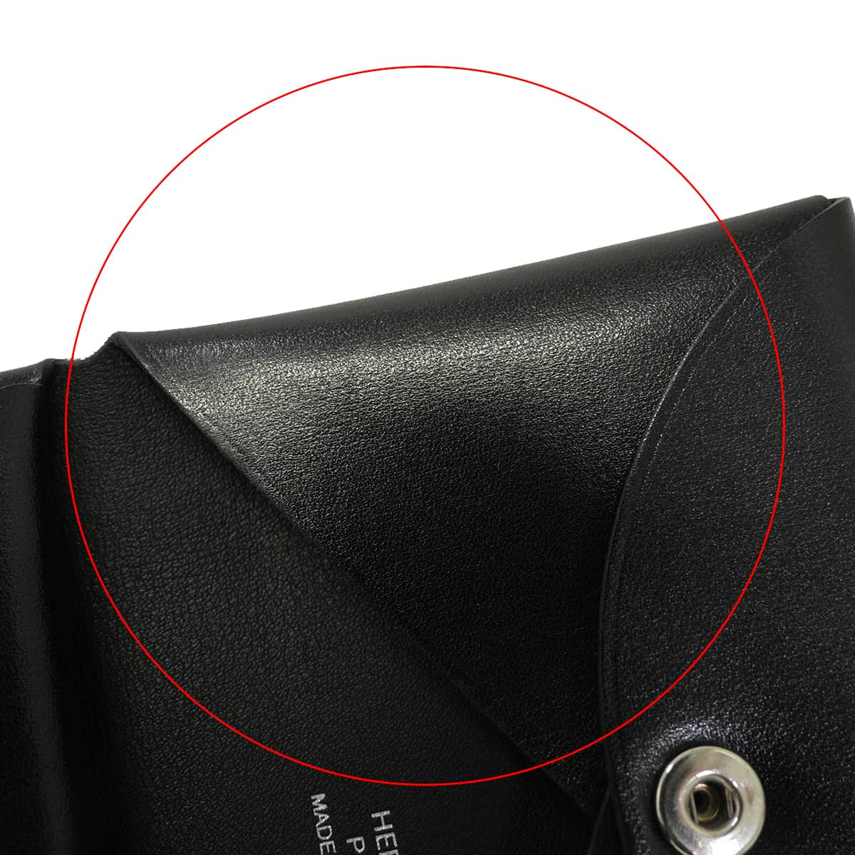 [Pre-loved] HERMES card holder Calvi Duo Noir (Black) Box Calf Silver HW Stamp B[USED A][Authentic]