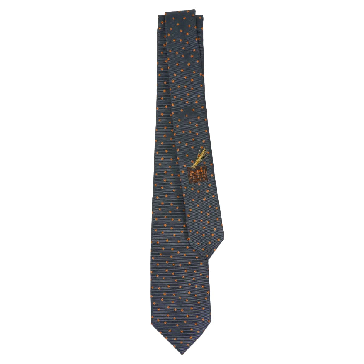 2019SS HERMES tie Shooting starAldways/Orange Silk100% H339245T[EXCELLENT][Authentic]
