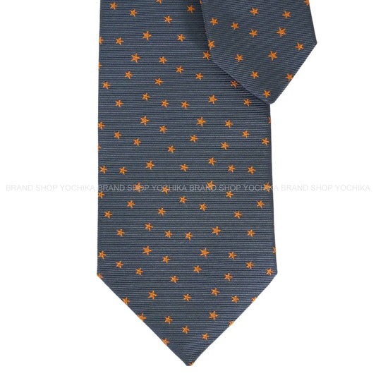 2019SS HERMES tie Shooting starAldways/Orange Silk100% H339245T[EXCELLENT][Authentic]