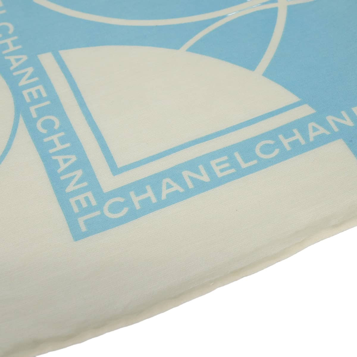 CHANEL handkerchief COCO Mark Blanc (White)/Blue Cotton/Silk[EXCELLENT][Authentic]
