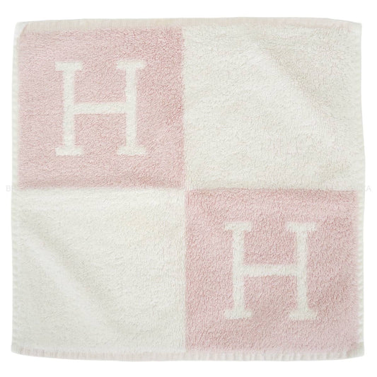 HERMES towel Carre Towel Avalon Hand Towel Rose/Lilac Cotton100%[EXCELLENT][Authentic]