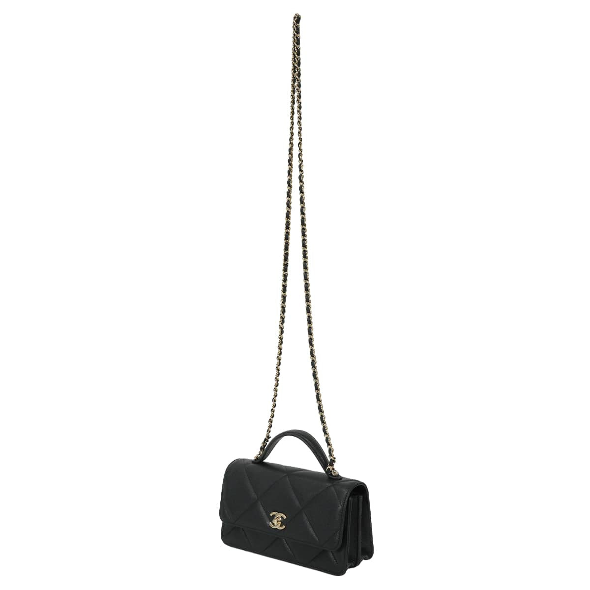 2025/26AW CHANEL Chain wallet Chain wallet Top handle Matelasse COCO Mark Noir (Black) Graind Calf(Caviarskin) Champagne Gold HW AP4931[BRAND NEW][Authentic]