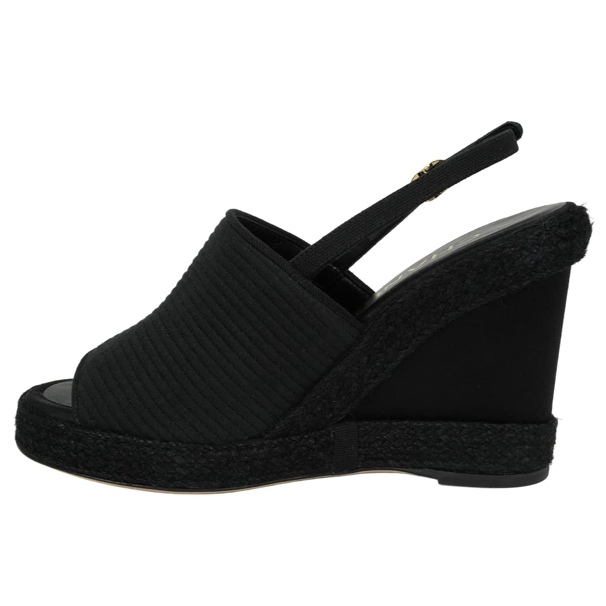 2026SS CHANEL sandals Wedge Sole COCO Mark Noir (Black) Cotton corduroy Champagne Gold HW G47047[EXCELLENT][Authentic]