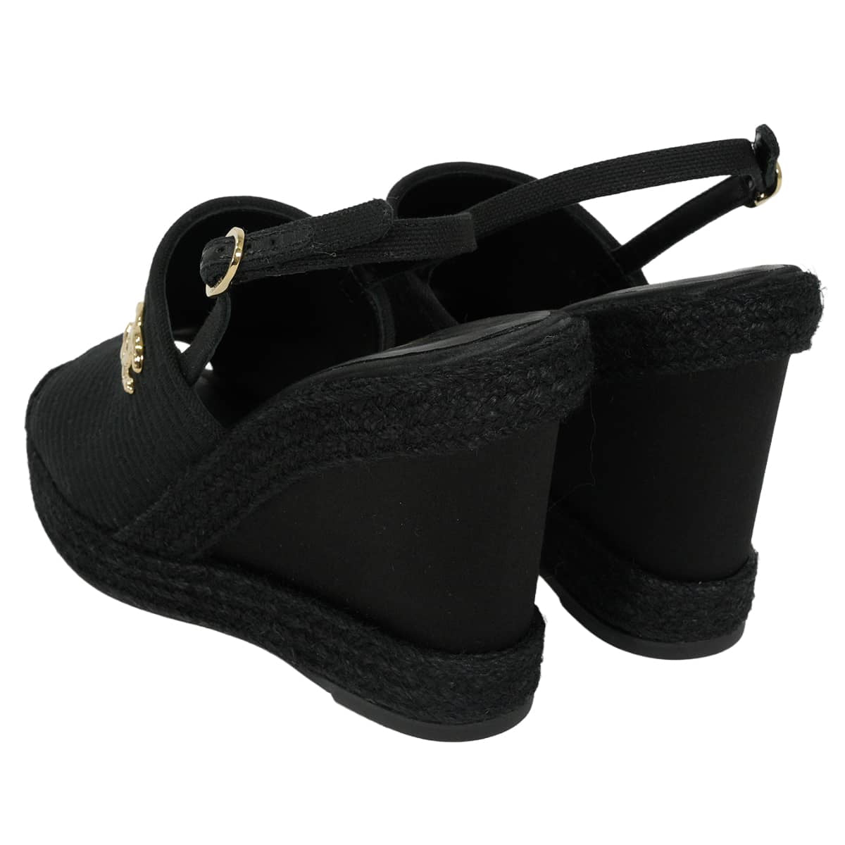 2026SS CHANEL sandals Wedge Sole COCO Mark Noir (Black) Cotton corduroy Champagne Gold HW G47047[EXCELLENT][Authentic]