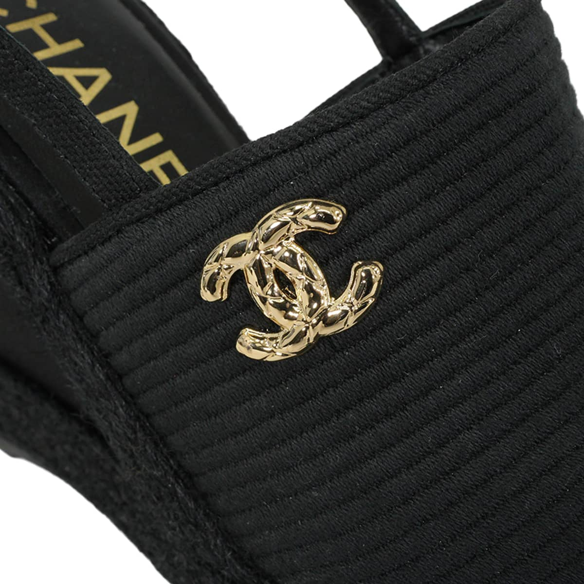 2026SS CHANEL sandals Wedge Sole COCO Mark Noir (Black) Cotton corduroy Champagne Gold HW G47047[EXCELLENT][Authentic]