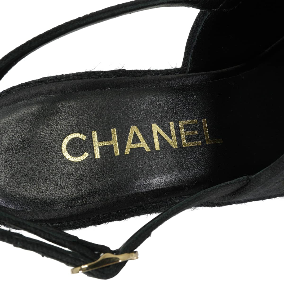 2026SS CHANEL sandals Wedge Sole COCO Mark Noir (Black) Cotton corduroy Champagne Gold HW G47047[EXCELLENT][Authentic]