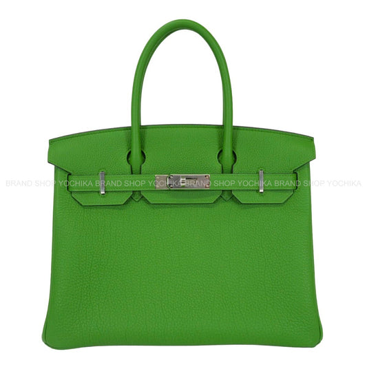 HERMES Handbag Birkin30 Vert Yucca Veau Togo Silver HW Stamp G[BRAND NEW][Authentic]