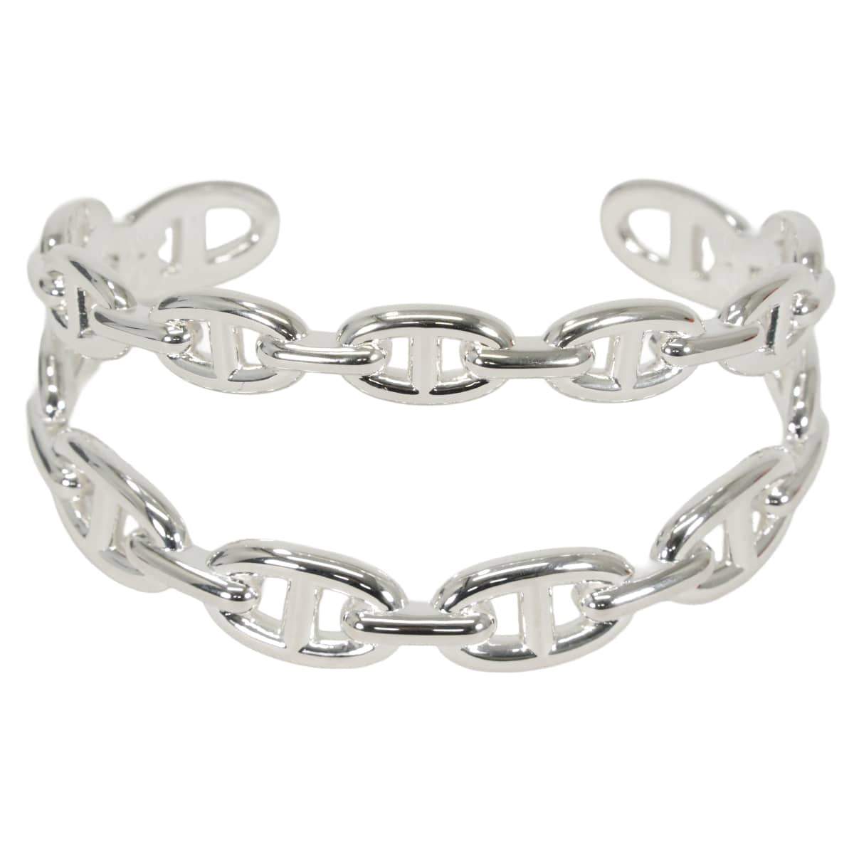 HERMES bracelet Bracelet Chaine d'Ancre Enchainee Double #ST Silver Silver925 (SV925 Ag925)[EXCELLENT][Authentic]