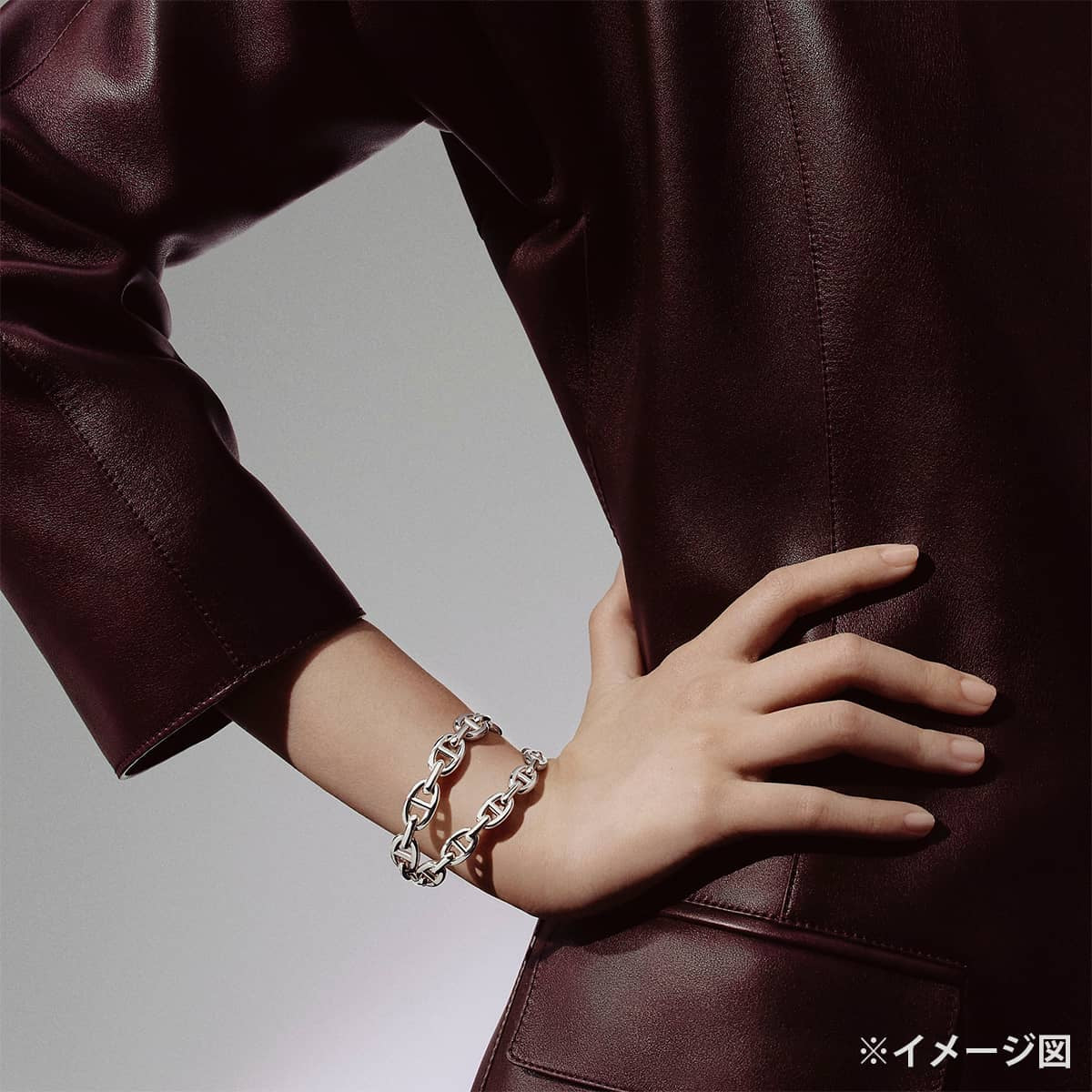 HERMES bracelet Bracelet Chaine d'Ancre Enchainee Double #ST Silver Silver925 (SV925 Ag925)[EXCELLENT][Authentic]