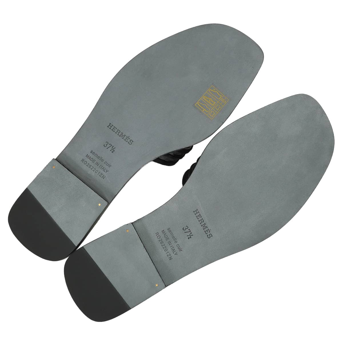 HERMES sandals Oran Noir (Black) Chevre Velours/Mesh #37.5 H262201Z 02345[BRAND NEW][Authentic]