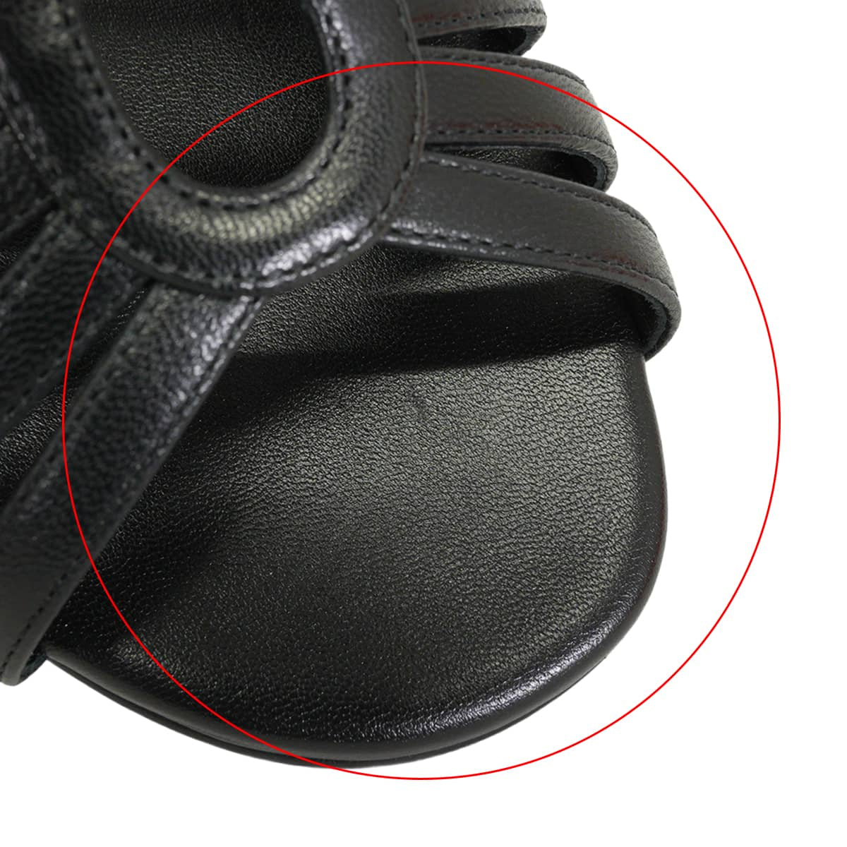 HERMES sandals Noria Chaine d'Ancre Noir (Black) Chevre #38 H262093Z 02350[EXCELLENT][Authentic]