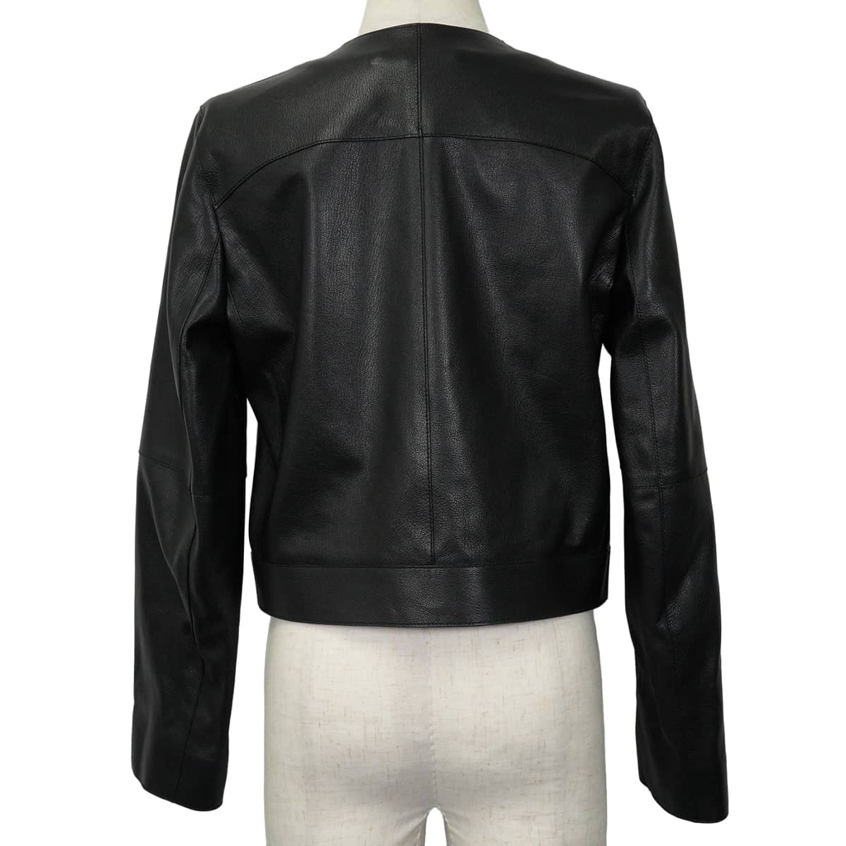2026SS HERMES Plainly colored jacket Women's Clou de Selle Biker Noir (Black) Chevre Grene #36 Silver HW H6E1238D7[BRAND NEW][Authentic]
