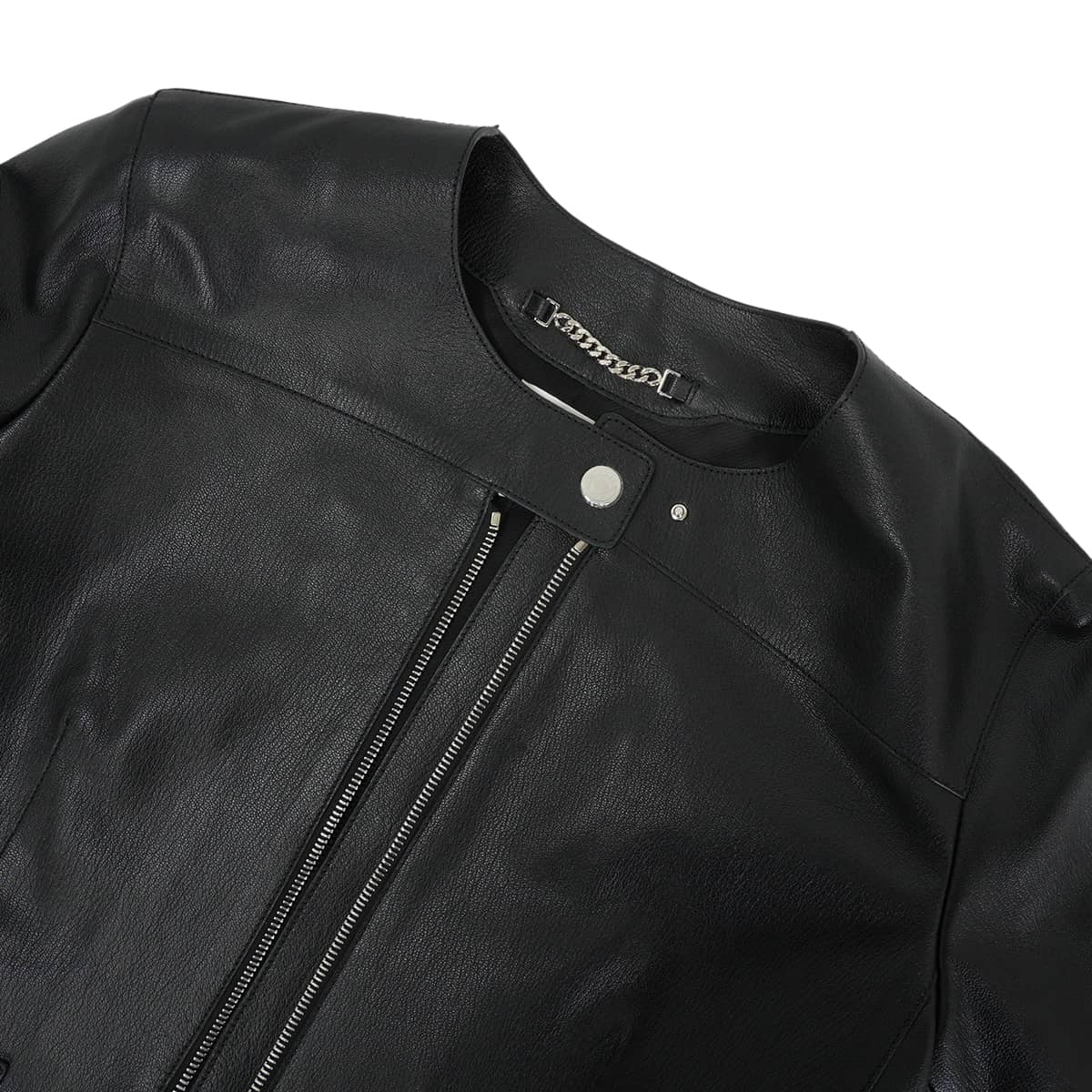 2026SS HERMES Plainly colored jacket Women's Clou de Selle Biker Noir (Black) Chevre Grene #36 Silver HW H6E1238D7[BRAND NEW][Authentic]