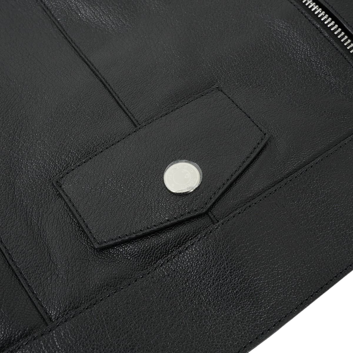 2026SS HERMES Plainly colored jacket Women's Clou de Selle Biker Noir (Black) Chevre Grene #36 Silver HW H6E1238D7[BRAND NEW][Authentic]