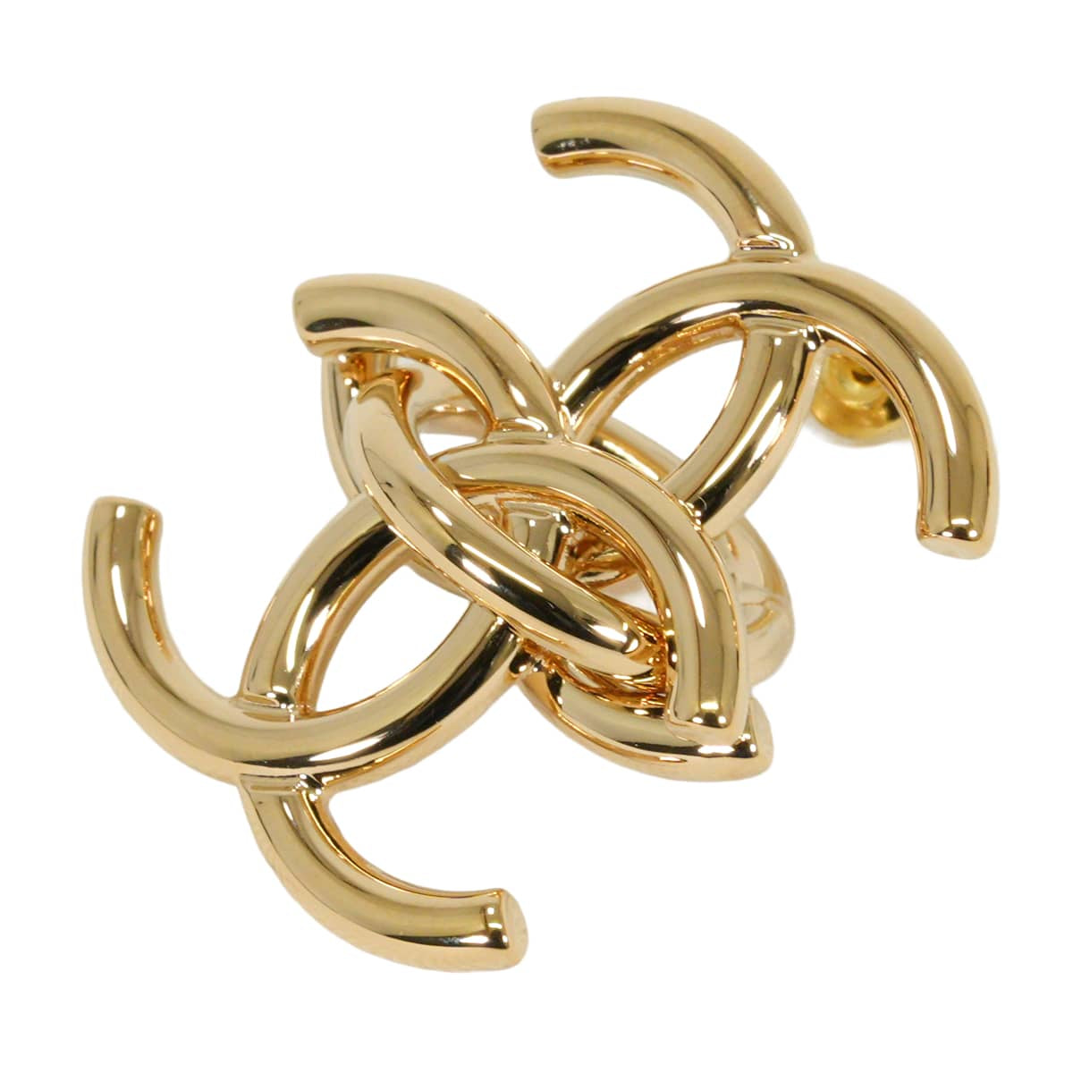2026/27AW CHANEL pierced earring Double COCO Mark Hoop Gold Metal Champagne Gold HW ABH787[BRAND NEW][Authentic]