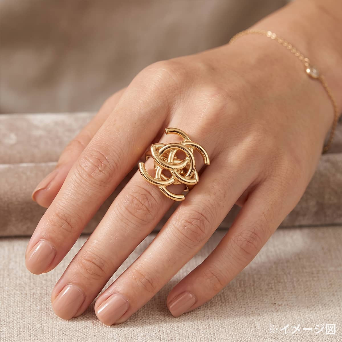 2026/27AW CHANEL ring Double COCO Mark Gold Metal #51 Champagne Gold HW ABH798[BRAND NEW][Authentic]